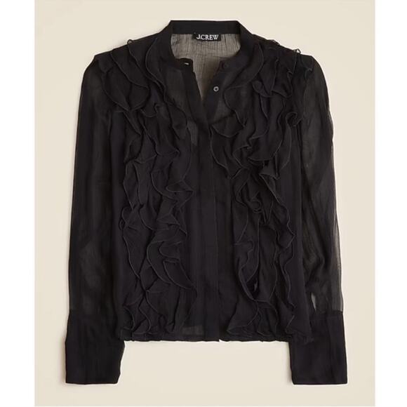 J. Crew Tops - J.Crew Ruffle-front top in crinkle cupro